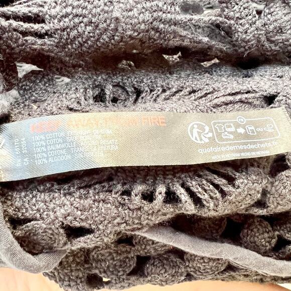 Anthropologie Dolman Sleeve Sheer Crochet Cover Up Maxi Dress Black Women's XS - Picture 5 of 7